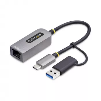 Adaptador StarTech.com 2.5GbE USB-C para Ethernet com conversor USB-A, NBASE-T NIC, USB 3.0 Type-C 2.5/1G rede multi-velocidade, compatível com Thunderbolt, Windows e Mac