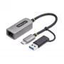Adaptador StarTech.com 2.5GbE USB-C para Ethernet com conversor USB-A, NBASE-T NIC, USB 3.0 Type-C 2.5/1G rede multi-velocidade, compatível com Thunderbolt, Windows e Mac