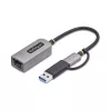 Adaptador StarTech.com 2.5GbE USB-C para Ethernet com conversor USB-A, NBASE-T NIC, USB 3.0 Type-C 2.5/1G rede multi-velocidade, compatível com Thunderbolt, Windows e Mac