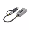 Adaptador StarTech.com 2.5GbE USB-C para Ethernet com conversor USB-A, NBASE-T NIC, USB 3.0 Type-C 2.5/1G rede multi-velocidade, compatível com Thunderbolt, Windows e Mac