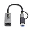 Adaptador StarTech.com 2.5GbE USB-C para Ethernet com conversor USB-A, NBASE-T NIC, USB 3.0 Type-C 2.5/1G rede multi-velocidade, compatível com Thunderbolt, Windows e Mac