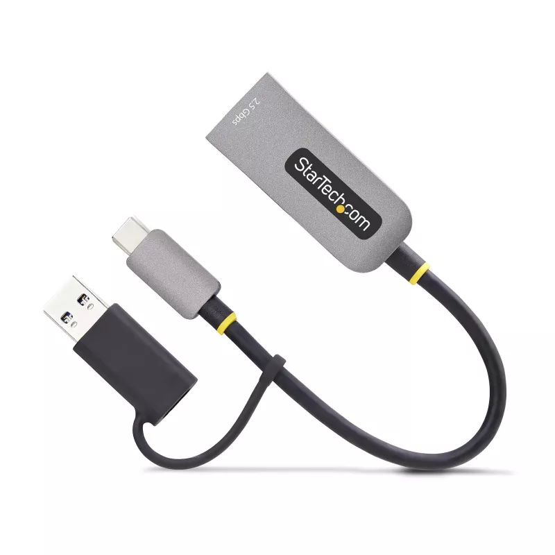 Adaptador StarTech.com 2.5GbE USB-C para Ethernet com conversor USB-A, NBASE-T NIC, USB 3.0 Type-C 2.5/1G rede multi-velocidade, compatível com Thunderbolt, Windows e Mac