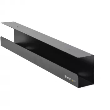 Bandeja de gestão de cabos sob a secretária StarTech.com – bandeja de cabos para escritório/secretária elevatória – suporte de secretária/mesa para cabos/fios/régua de tomadas – gestor de cabos de computador – 23-1/2“L x 4-1/2”P