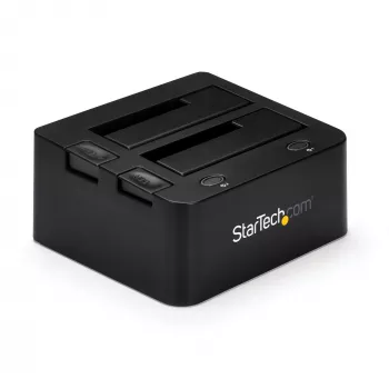 Docking station StarTech.com de dupla baía USB 3.0 para SATA e IDE, dock de disco rígido USB, docking station externa para SSD/HDD SATA I/II/III 2,5/3,5 polegadas e IDE (40 pinos), baías de disco rígido hot-swap, carregamento superior