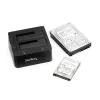 Docking station StarTech.com de dupla baía USB 3.0 para SATA e IDE, dock de disco rígido USB, docking station externa para SSD/HDD SATA I/II/III 2,5/3,5 polegadas e IDE (40 pinos), baías de disco rígido hot-swap, carregamento superior
