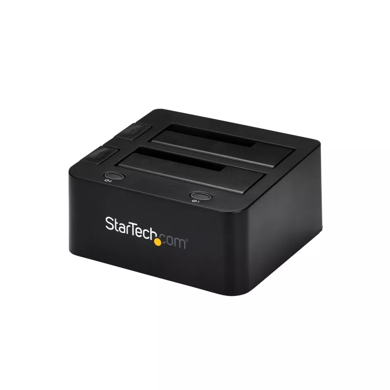 Docking station StarTech.com de dupla baía USB 3.0 para SATA e IDE, dock de disco rígido USB, docking station externa para SSD/HDD SATA I/II/III 2,5/3,5 polegadas e IDE (40 pinos), baías de disco rígido hot-swap, carregamento superior