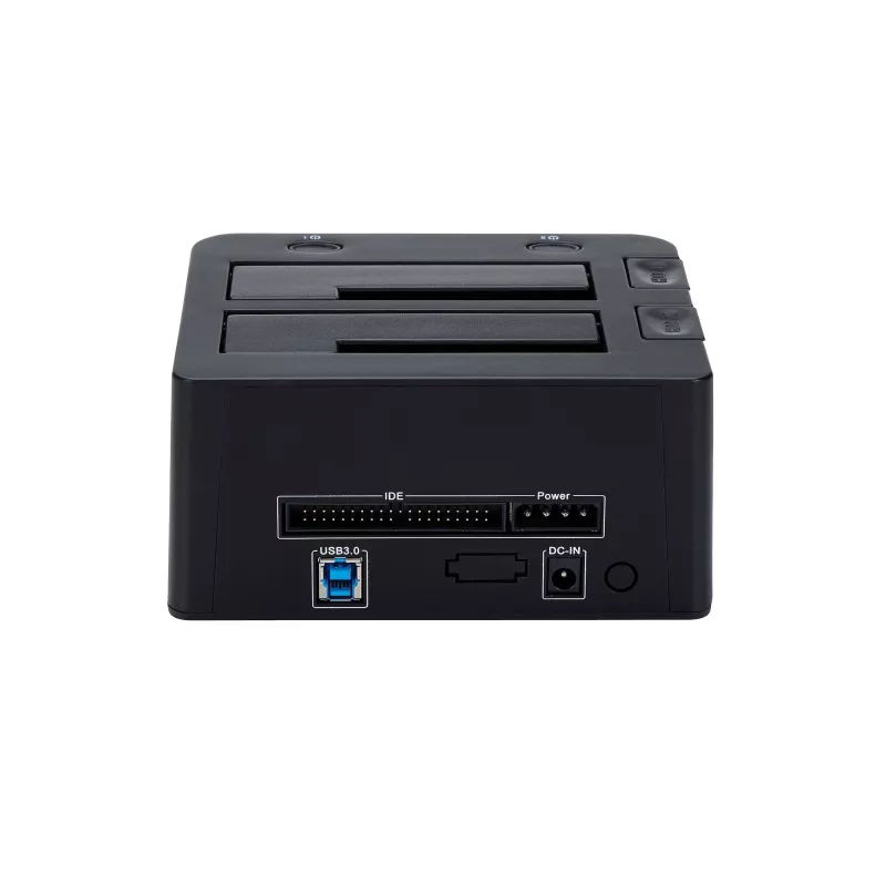 Docking station StarTech.com de dupla baía USB 3.0 para SATA e IDE, dock de disco rígido USB, docking station externa para SSD/HDD SATA I/II/III 2,5/3,5 polegadas e IDE (40 pinos), baías de disco rígido hot-swap, carregamento superior