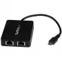 Adaptador StarTech.com USB-C para Ethernet Gigabit duplo com porta USB (Type-A)