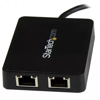 Adaptador StarTech.com USB-C para Ethernet Gigabit duplo com porta USB (Type-A)