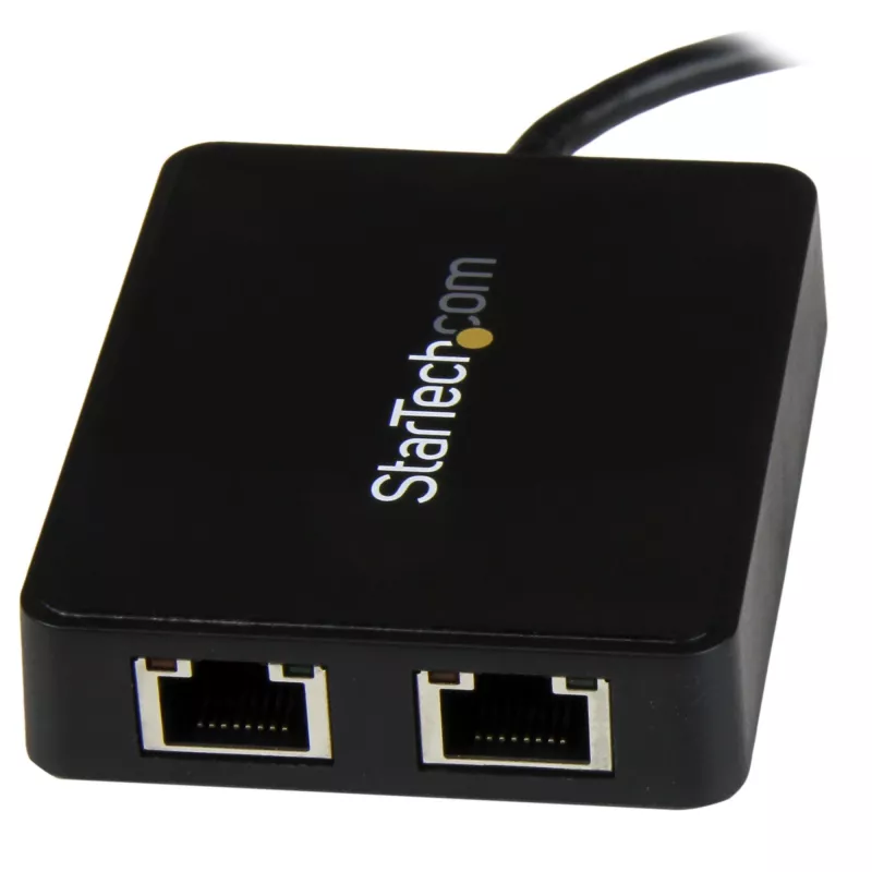 Adaptador StarTech.com USB-C para Ethernet Gigabit duplo com porta USB (Type-A)