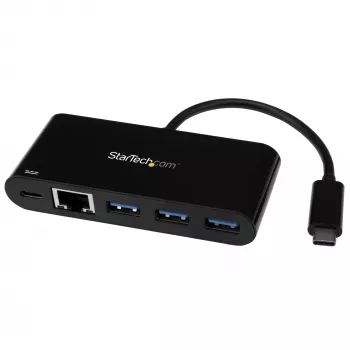 Adaptador StarTech.com USB-C para Ethernet com hub USB 3.0 de 3 portas e Power Delivery