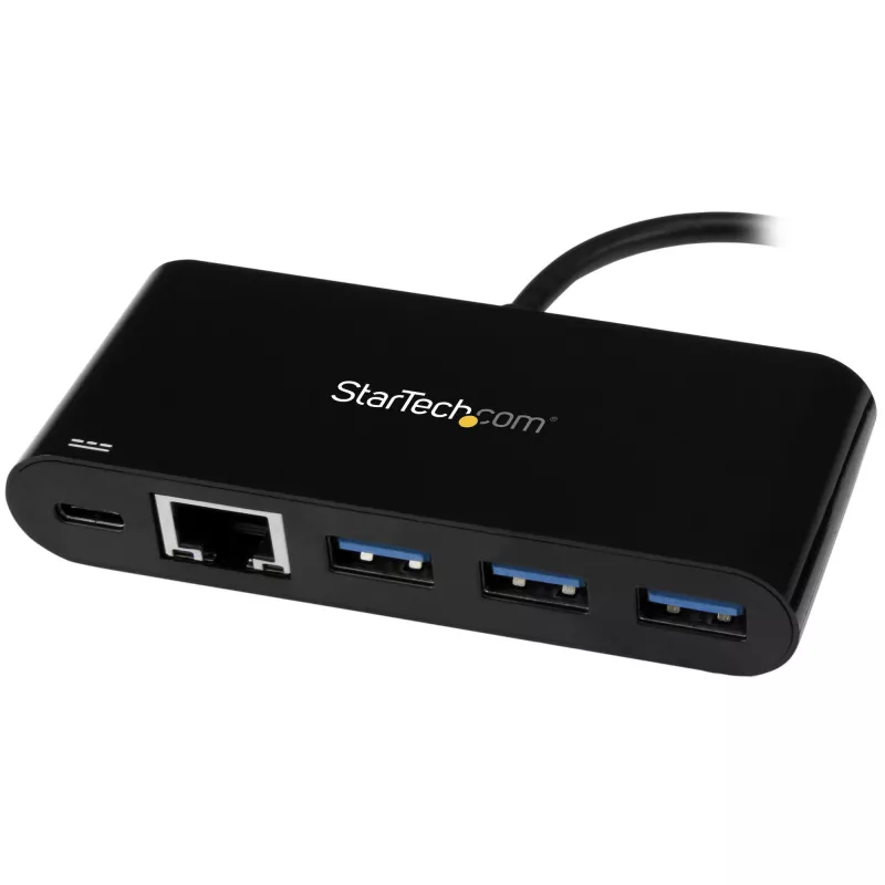 Adaptador StarTech.com USB-C para Ethernet com hub USB 3.0 de 3 portas e Power Delivery