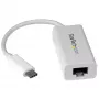 Adaptador de rede StarTech.com USB-C para Gigabit - branco, com fios, USB Type-C, Ethernet, 5000 Mbit/s, branco