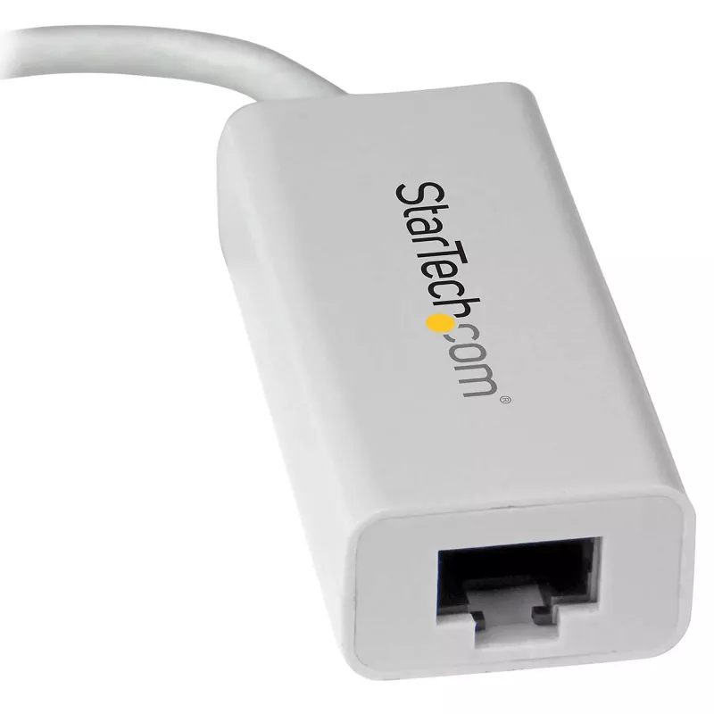 Adaptador de rede StarTech.com USB-C para Gigabit - branco, com fios, USB Type-C, Ethernet, 5000 Mbit/s, branco