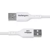 Cabo de carregamento StarTech.com 2m USB-A para USB-C, carregar e sincronizar, 3A, USB 2.0, revestimento TPE - cabo de carregamento USB branco
