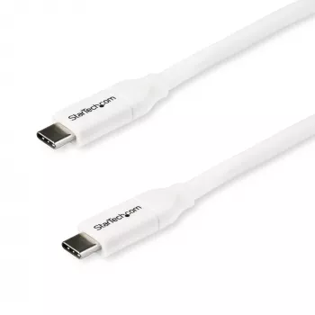 Cabo StarTech.com USB-C para USB-C com 5 A PD – M/M – branco – 2 m – USB 2.0 – certificado USB-IF