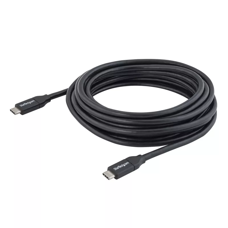 Cabo StarTech.com USB-C com Power Delivery (5A) - M/M - 4 m (13 pés) - USB 2.0 - certificado USB-IF