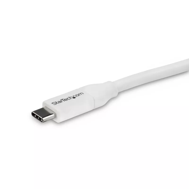 Cabo StarTech.com USB-C para USB-C com 5A PD - M/M - branco - 4 m - USB 2.0 - certificado USB-IF