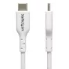 StarTech.com cabo de carregamento USB-C de 1m (3.3ft) branco, cabo USB-C, cabo de carregamento USB 2.0 Type-C para portátil, 60W 3A Power Delivery, revestimento TPE, cabo de transferência de dados USB-C, M/M