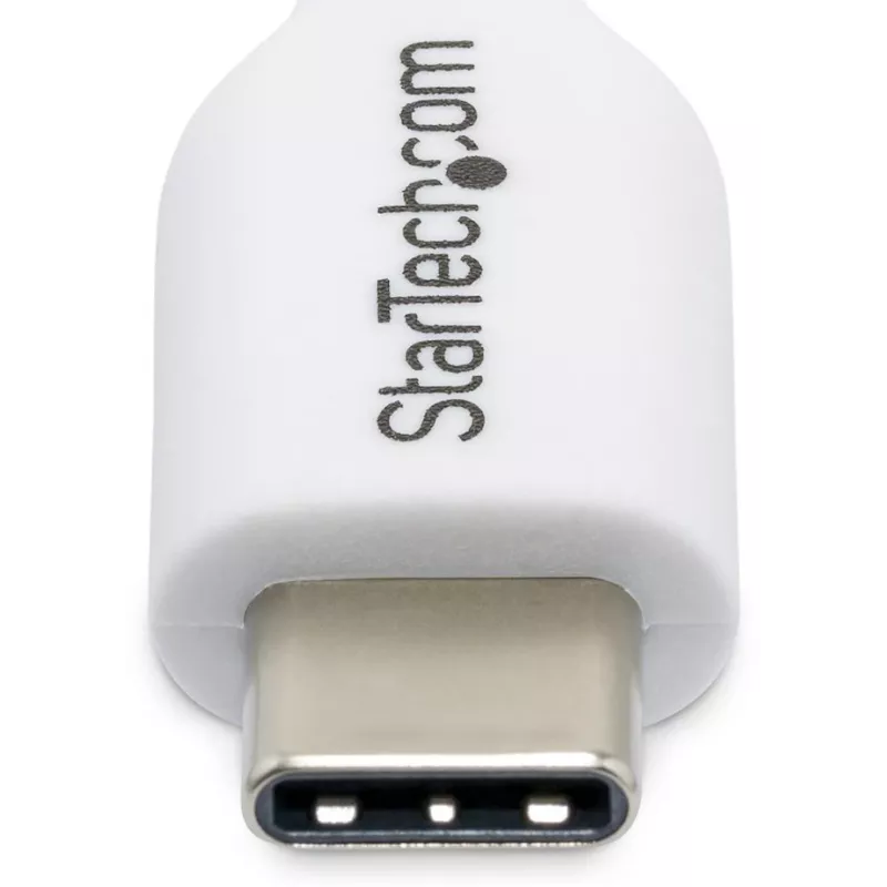 StarTech.com cabo de carregamento USB-C de 1m (3.3ft) branco, cabo USB-C, cabo de carregamento USB 2.0 Type-C para portátil, 60W 3A Power Delivery, revestimento TPE, cabo de transferência de dados USB-C, M/M