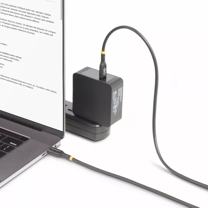 StarTech.com cabo de carregamento USB-C de 1m, cabo USB-C certificado USB-IF, 240W PD EPR, cabo de carregamento USB 2.0 Type-C para portátil, cabo de transferência de dados USB-C, revestimento TPE, M/M