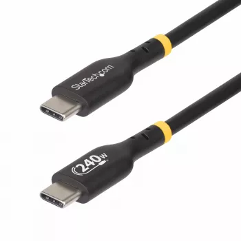 Cabo de carregamento USB-C StarTech.com 2 m, cabo USB-C certificado USB-IF, 240 W PD EPR, cabo de carregamento USB 2.0 Type-C para portátil, cabo de transferência de dados USB-C, revestimento TPE, M/M