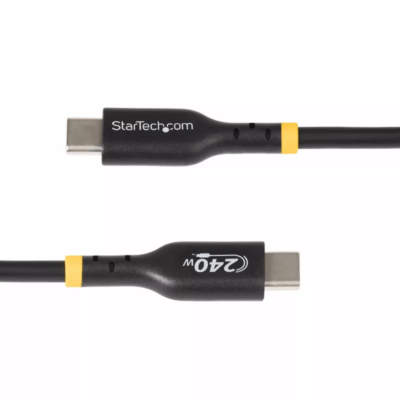 Cabo de carregamento USB-C StarTech.com 2 m, cabo USB-C certificado USB-IF, 240 W PD EPR, cabo de carregamento USB 2.0 Type-C para portátil, cabo de transferência de dados USB-C, revestimento TPE, M/M