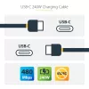Cabo de carregamento USB-C StarTech.com 2 m, cabo USB-C certificado USB-IF, 240 W PD EPR, cabo de carregamento USB 2.0 Type-C para portátil, cabo de transferência de dados USB-C, revestimento TPE, M/M
