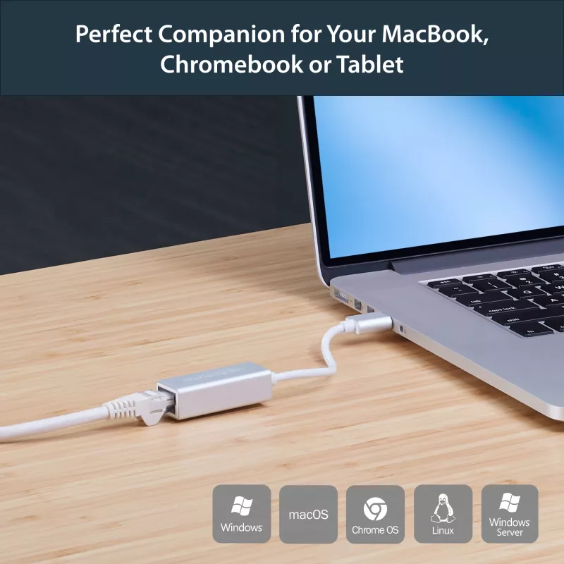 Adaptador de rede USB 3.0 para Gigabit StarTech.com - prateado, com fios, USB, Ethernet, 2000 Mbit/s, prateado