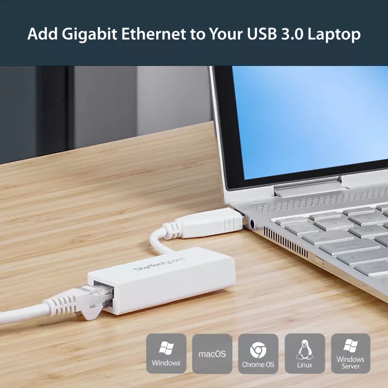 Adaptador de rede USB 3.0 para Gigabit Ethernet StarTech.com, 10/100/1000 Mbit/s, USB para RJ45, adaptador USB 3.0 para LAN, adaptador Ethernet USB 3.0 (GbE), conforme TAA