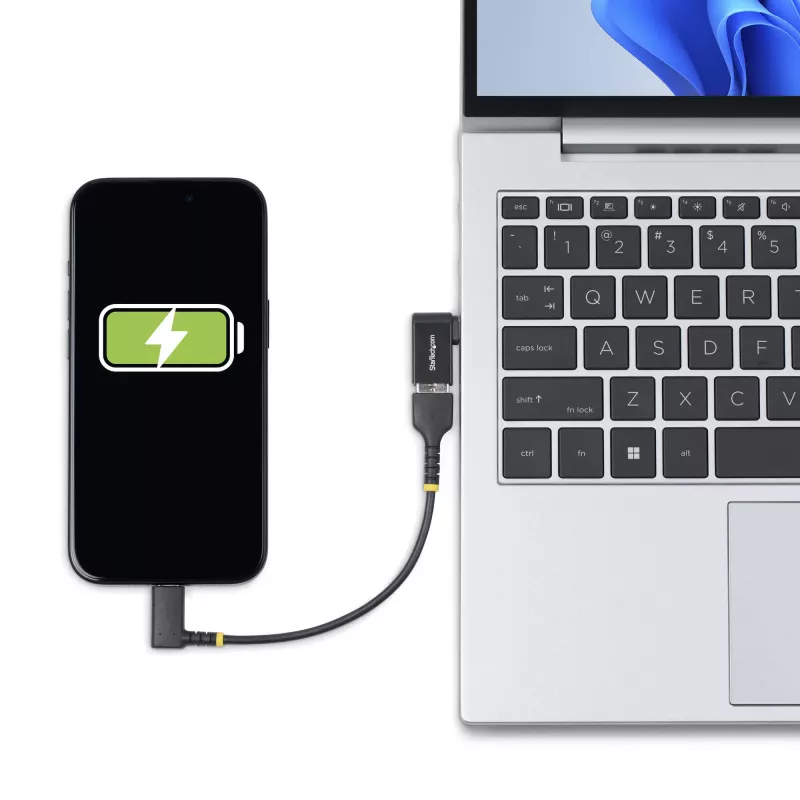 Adaptador USB-C para USB-A angular StarTech.com, USB 5 Gbit/s, adaptador compacto de ficha USB-C para conector fêmea USB-A, caixa metálica, macho/fêmea