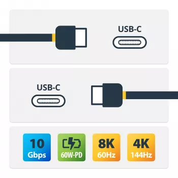Cabo USB-C para USB-C StarTech.com – M/M – 0,5 m – USB 3.1 (10 Gbit/s)