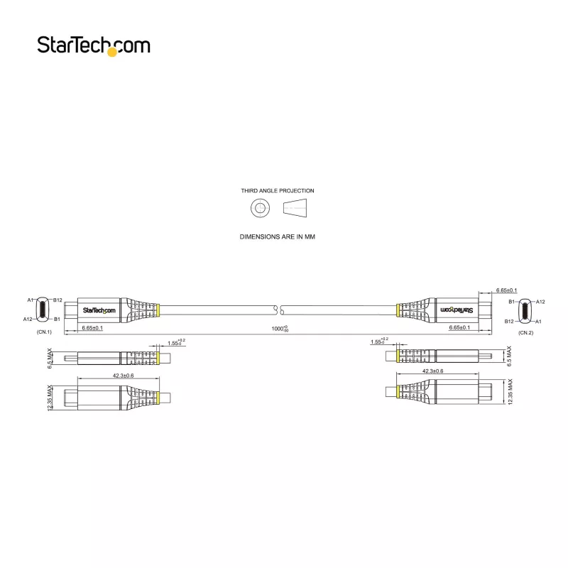StarTech.com cabo USB-C de 3ft (1m) 10 Gbit/s – cabo USB-C certificado USB-IF – cabo USB 3.1 Type-C – carregamento 100W (5A) Power Delivery, DP Alt Mode – cabo USB-C para C – carregar e sincronizar