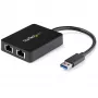 Adaptador de rede StarTech.com USB 3.0 para Gigabit Ethernet de porta dupla NIC com porta USB