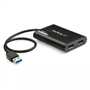 Adaptador StarTech.com USB 3.0 para DisplayPort duplo – 4K 60 Hz, 3.2 Gen 1 (3.1 Gen 1), USB Type-A, saída DisplayPort, 4096 x 2160 píxeis