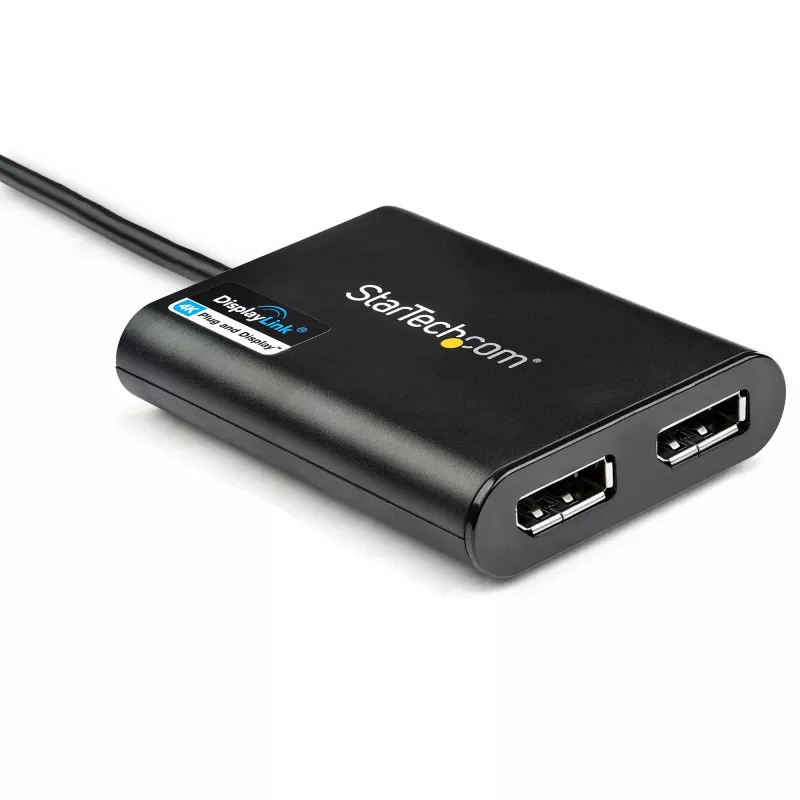 Adaptador StarTech.com USB 3.0 para DisplayPort duplo – 4K 60 Hz, 3.2 Gen 1 (3.1 Gen 1), USB Type-A, saída DisplayPort, 4096 x 2160 píxeis