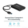 Adaptador StarTech.com USB 3.0 para DisplayPort duplo – 4K 60 Hz, 3.2 Gen 1 (3.1 Gen 1), USB Type-A, saída DisplayPort, 4096 x 2160 píxeis
