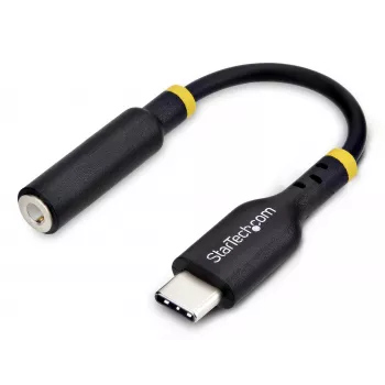 Adaptador de áudio USB-C para jack TRRS de 3,5 mm para auscultadores/headset StarTech.com 12,7 cm (5 polegadas), dongle aux USB Type-C, DAC de 32 bits, compatível com USB-C/Thunderbolt, portátil/telefone/tablet