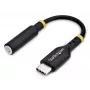 StarTech.com USBCAUDIO2 adaptador de áudio USB-C para 3,5 mm TRRS para auscultadores/auricular com microfone, DAC de 32 bits, compatível com Thunderbolt, 12,7 cm, preto