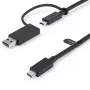 StarTech.com Cabo USB-C de 3ft (1m) com adaptador dongle USB-A – Cabo USB-C híbrido 2 em 1 com USB-A – USB-C para USB-C (10 Gbit/s/100W PD), USB-A para USB-C (5 Gbit/s) – Ideal para estações de ancoragem híbridas