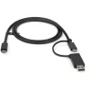 StarTech.com Cabo USB-C de 3ft (1m) com adaptador dongle USB-A – Cabo USB-C híbrido 2 em 1 com USB-A – USB-C para USB-C (10 Gbit/s/100W PD), USB-A para USB-C (5 Gbit/s) – Ideal para estações de ancoragem híbridas