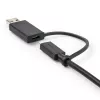 StarTech.com Cabo USB-C de 3ft (1m) com adaptador dongle USB-A – Cabo USB-C híbrido 2 em 1 com USB-A – USB-C para USB-C (10 Gbit/s/100W PD), USB-A para USB-C (5 Gbit/s) – Ideal para estações de ancoragem híbridas
