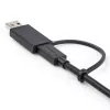 StarTech.com Cabo USB-C de 3ft (1m) com adaptador dongle USB-A – Cabo USB-C híbrido 2 em 1 com USB-A – USB-C para USB-C (10 Gbit/s/100W PD), USB-A para USB-C (5 Gbit/s) – Ideal para estações de ancoragem híbridas