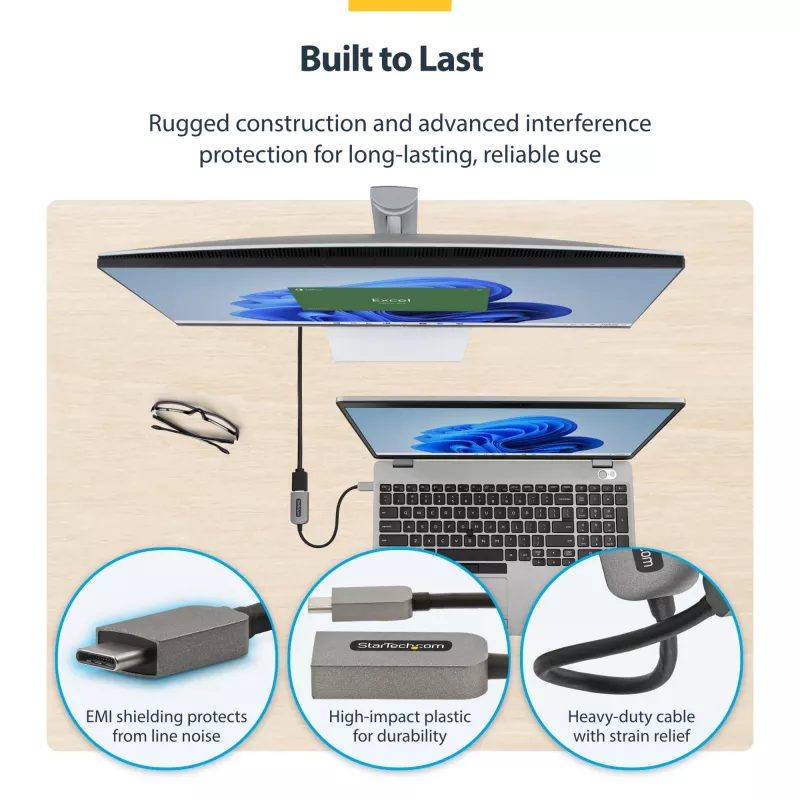 Adaptador USB-C para HDMI StarTech.com, vídeo 4K 60 Hz, HDR10, dongle USB-C para monitor HDMI, compatível com USB4 / Thunderbolt