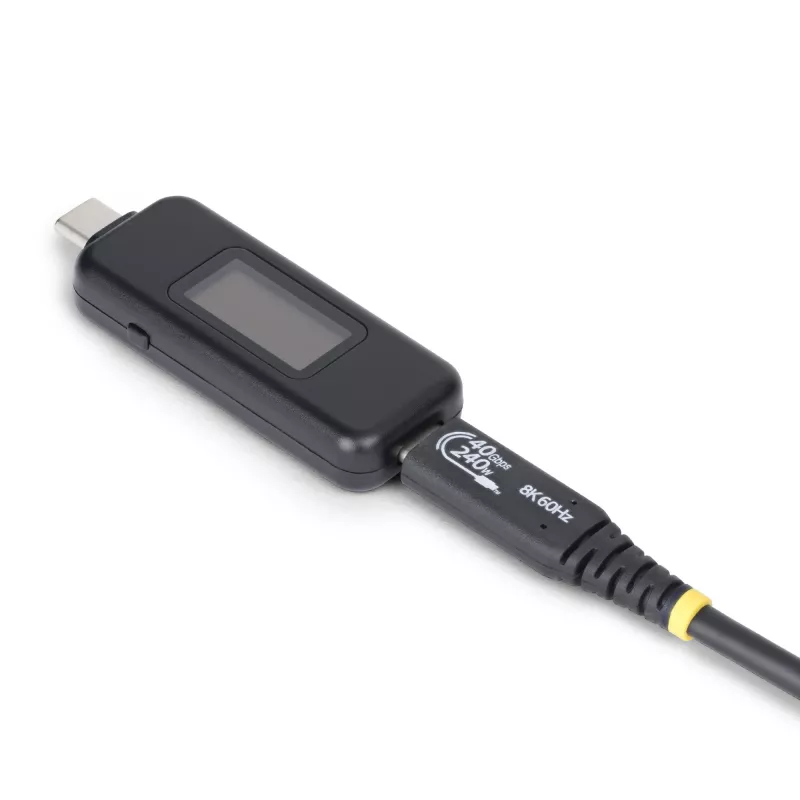 StarTech.com testador de potência USB-C, multímetro digital, medidor bidirecional de tensão e corrente, até 240W PD EPR, testador portátil de potência de cabos e portas USB-C