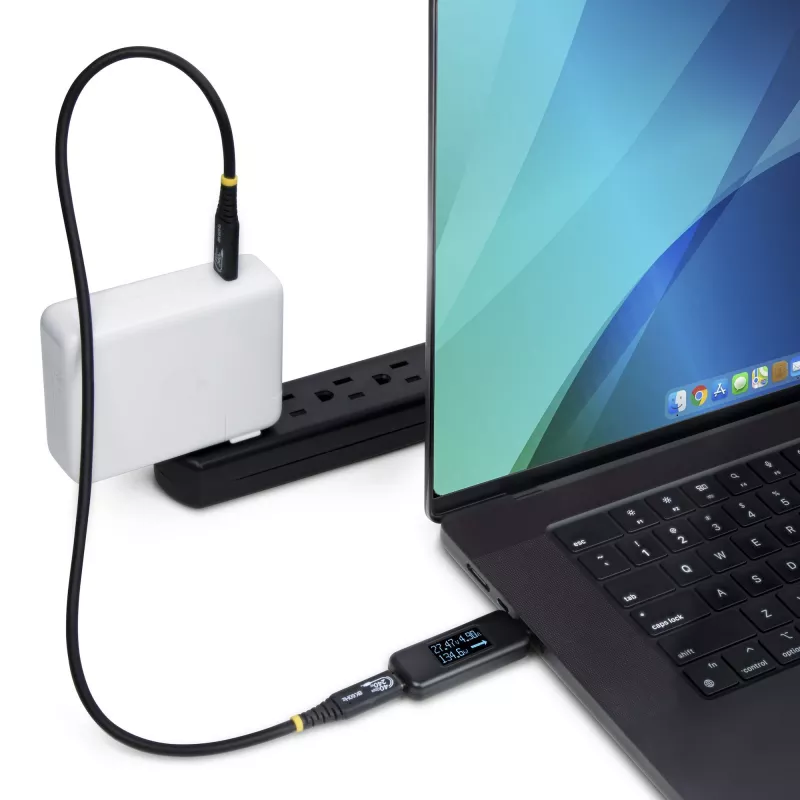 StarTech.com testador de potência USB-C, multímetro digital, medidor bidirecional de tensão e corrente, até 240W PD EPR, testador portátil de potência de cabos e portas USB-C