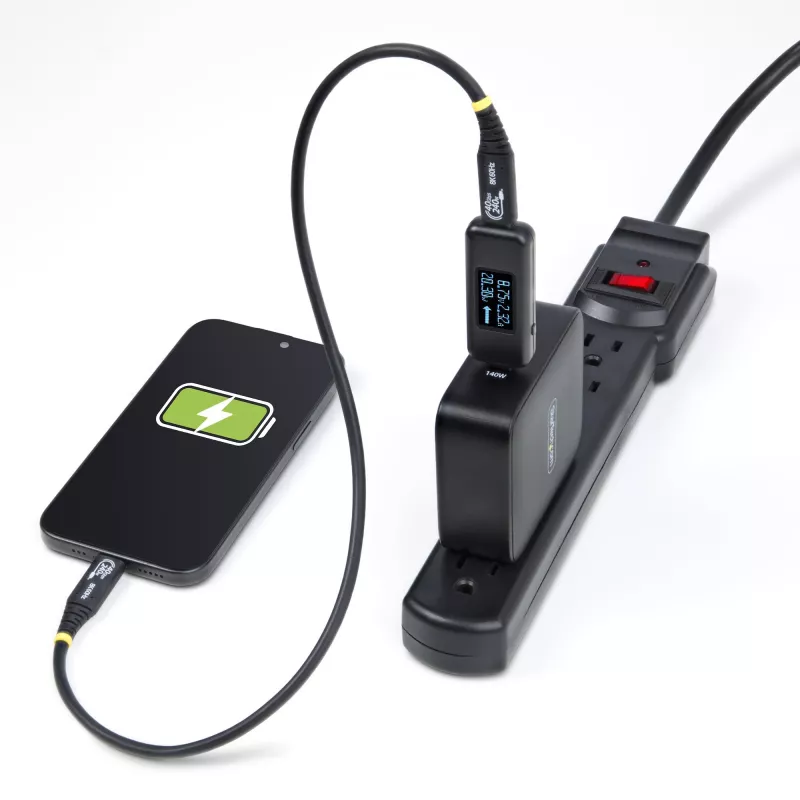 StarTech.com testador de potência USB-C, multímetro digital, medidor bidirecional de tensão e corrente, até 240W PD EPR, testador portátil de potência de cabos e portas USB-C