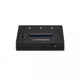 Duplicador e apagador autónomo de pen drives USB 1 para 2 StarTech.com, copiador de várias pen drives USB, cópia de sistema e ficheiros e de unidade completa a 1,5 GB/min, apagamento simples e de 3 passagens, visor LCD – TAA