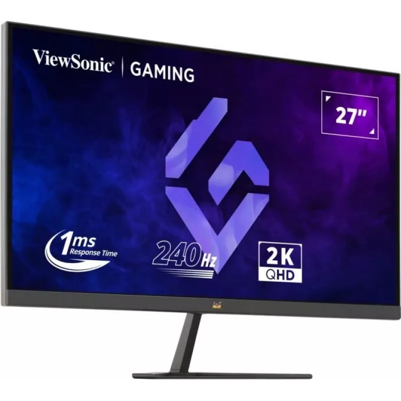 ViewSonic VX2758A-2K-PRO-3 monitor gaming de 27 polegadas (68,6 cm), IPS, 2560 x 1440 QHD, 240 Hz, 1 ms, FreeSync Premium, HDR400, 2x HDMI 2.1, DisplayPort, preto