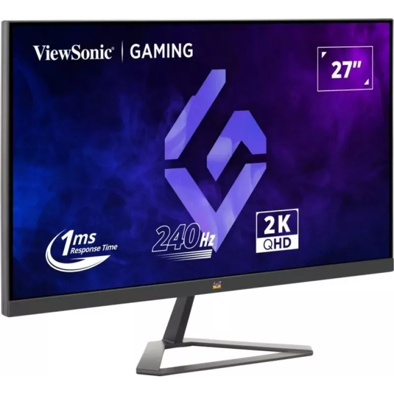 ViewSonic VX2758A-2K-PRO-3 monitor gaming de 27 polegadas (68,6 cm), IPS, 2560 x 1440 QHD, 240 Hz, 1 ms, FreeSync Premium, HDR400, 2x HDMI 2.1, DisplayPort, preto